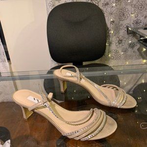 Gold Strappy Sandal Heels